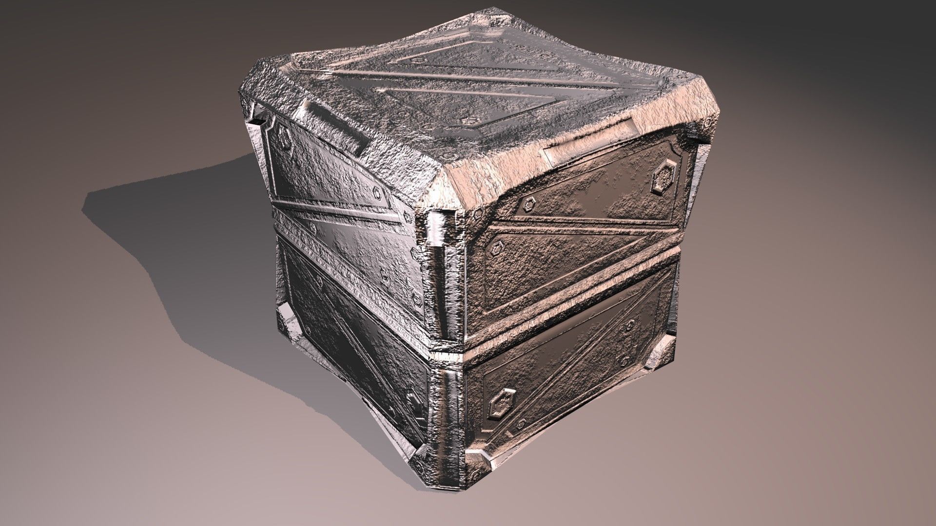 PBR Low-Poly Steampunk Crate  Low-poly 3D model_21