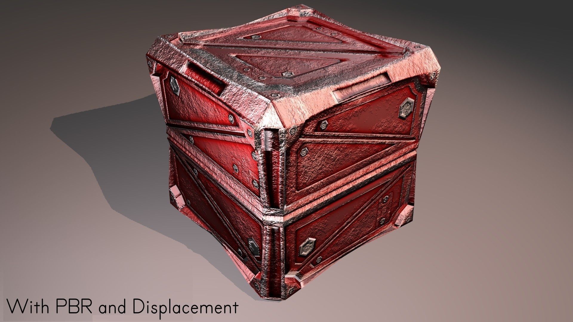 PBR Low-Poly Steampunk Crate  Low-poly 3D model_4