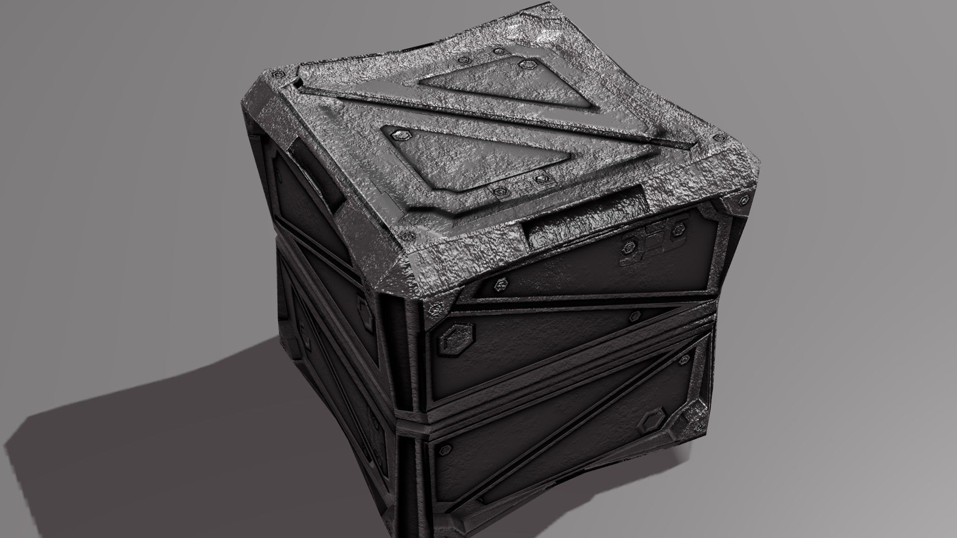 PBR Low-Poly Steampunk Crate  Low-poly 3D model_22