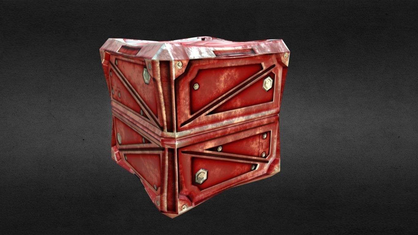 PBR Low-Poly Steampunk Crate  Low-poly 3D model_12