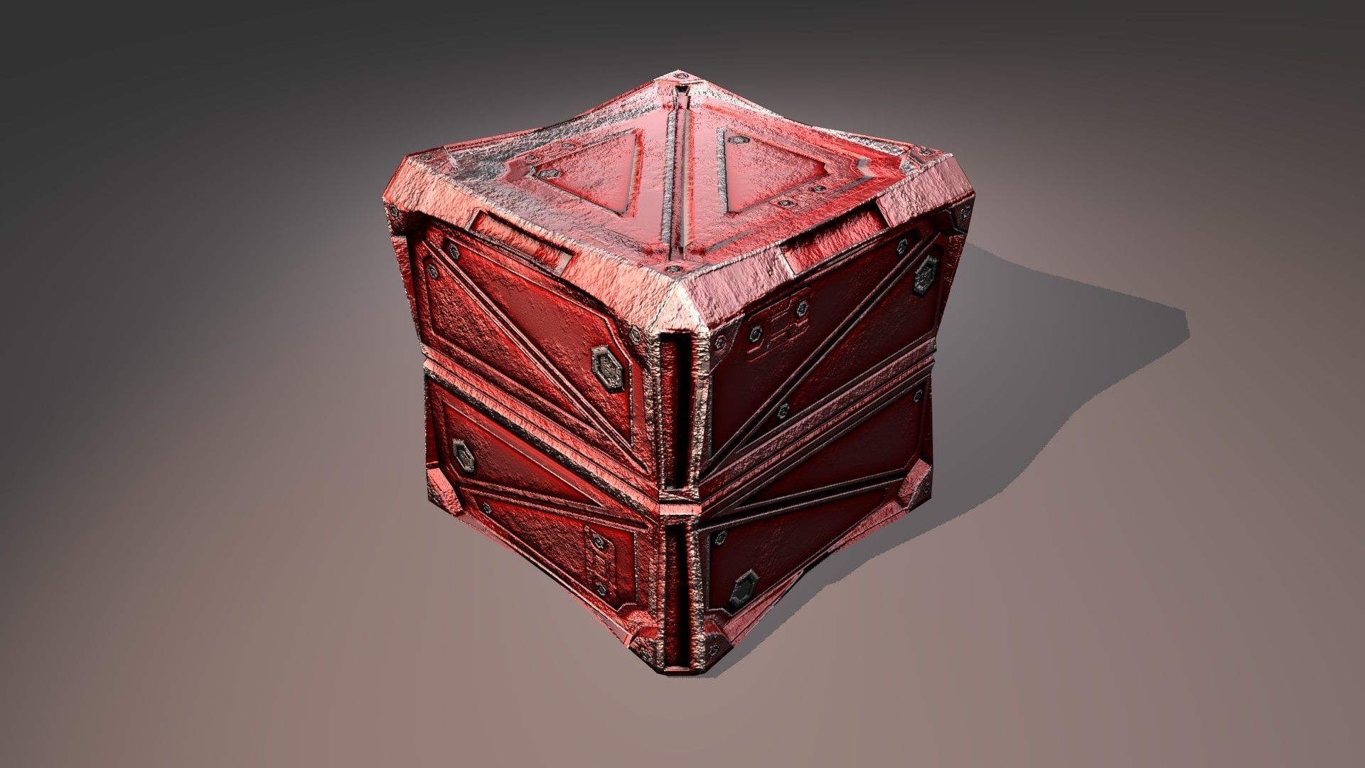 PBR Low-Poly Steampunk Crate  Low-poly 3D model_8