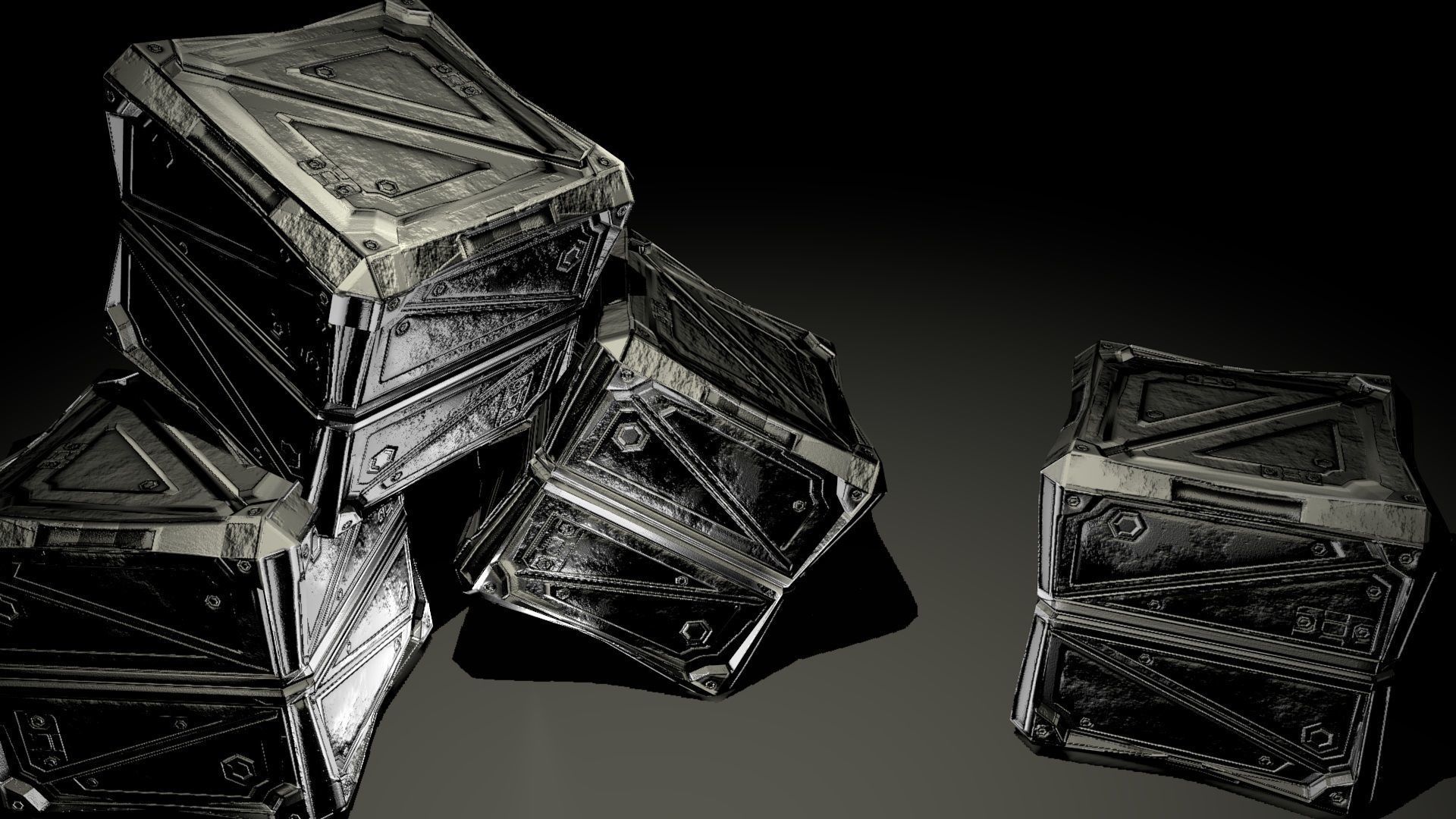 PBR Low-Poly Steampunk Crate  Low-poly 3D model_2