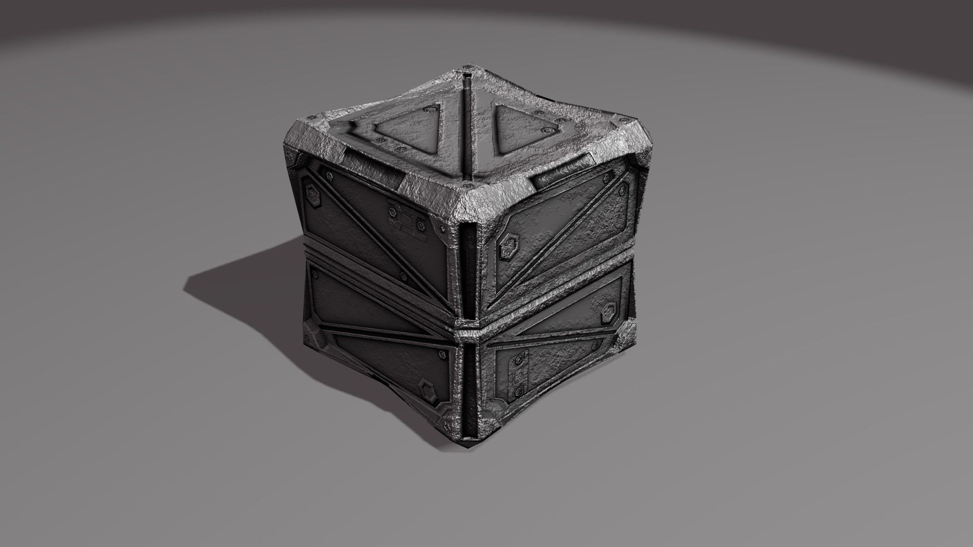 PBR Low-Poly Steampunk Crate  Low-poly 3D model_25