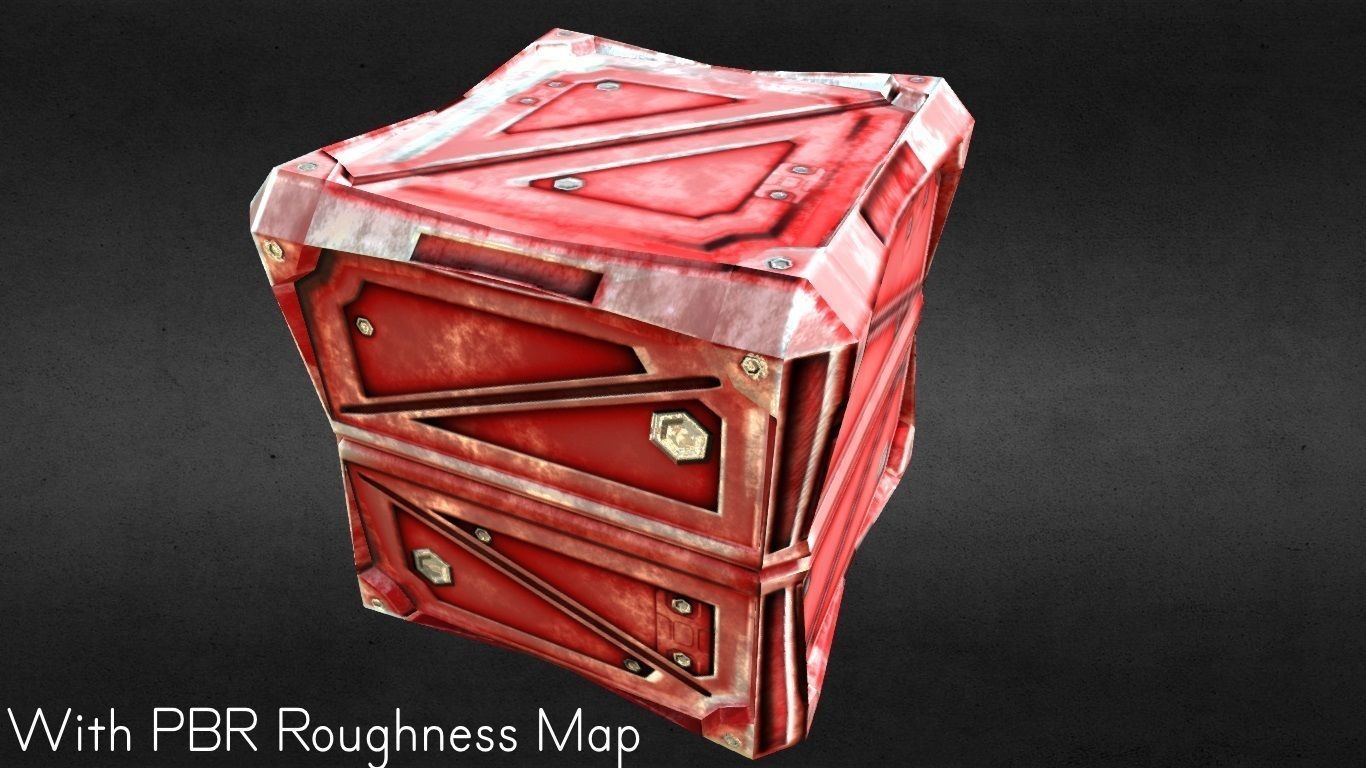 PBR Low-Poly Steampunk Crate  Low-poly 3D model_3