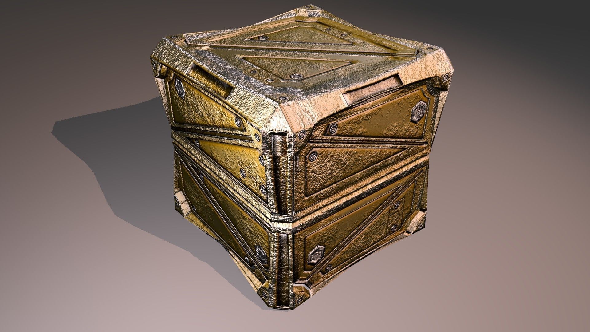 PBR Low-Poly Steampunk Crate  Low-poly 3D model_17