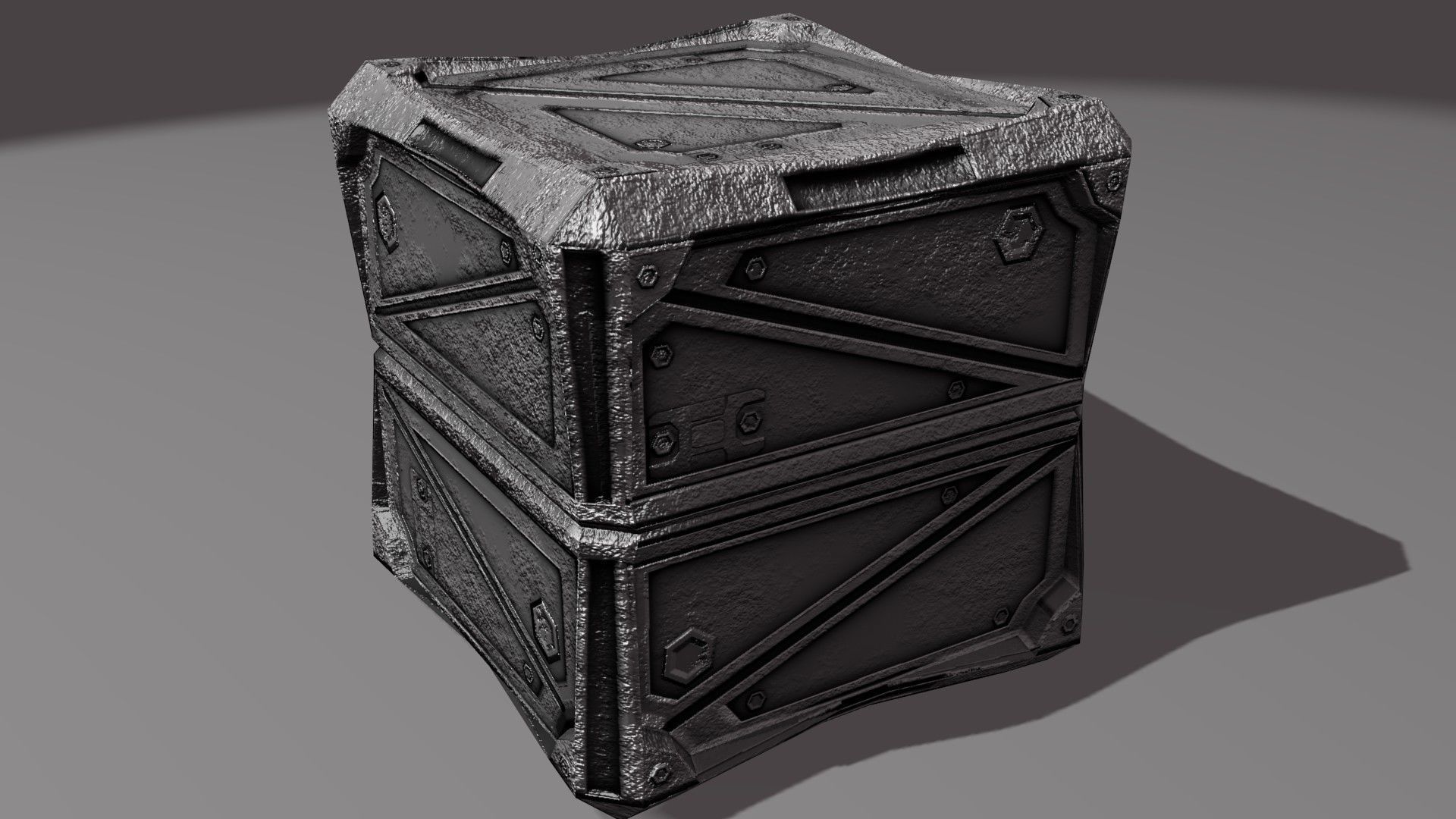 PBR Low-Poly Steampunk Crate  Low-poly 3D model_23