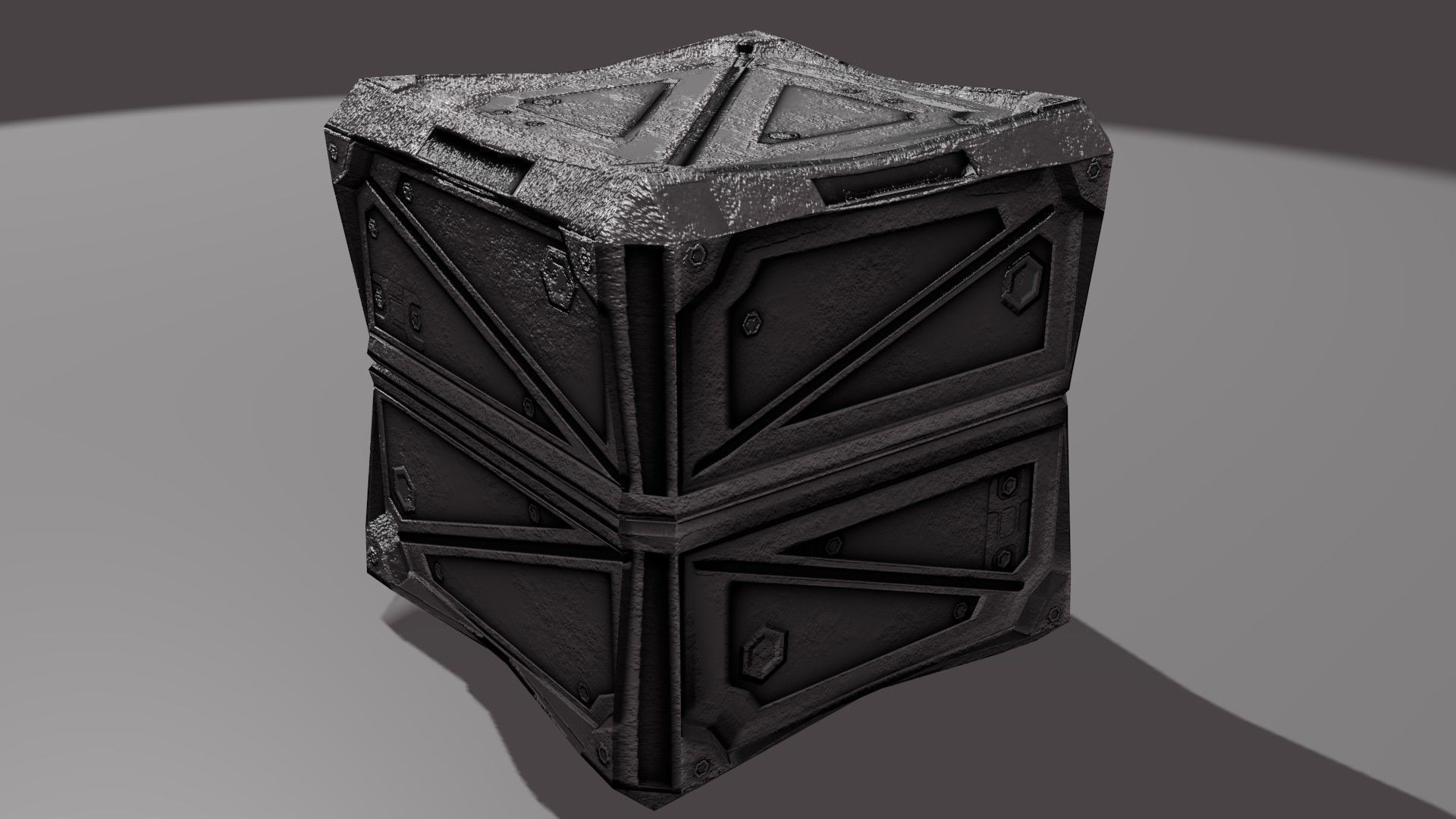 PBR Low-Poly Steampunk Crate  Low-poly 3D model_24