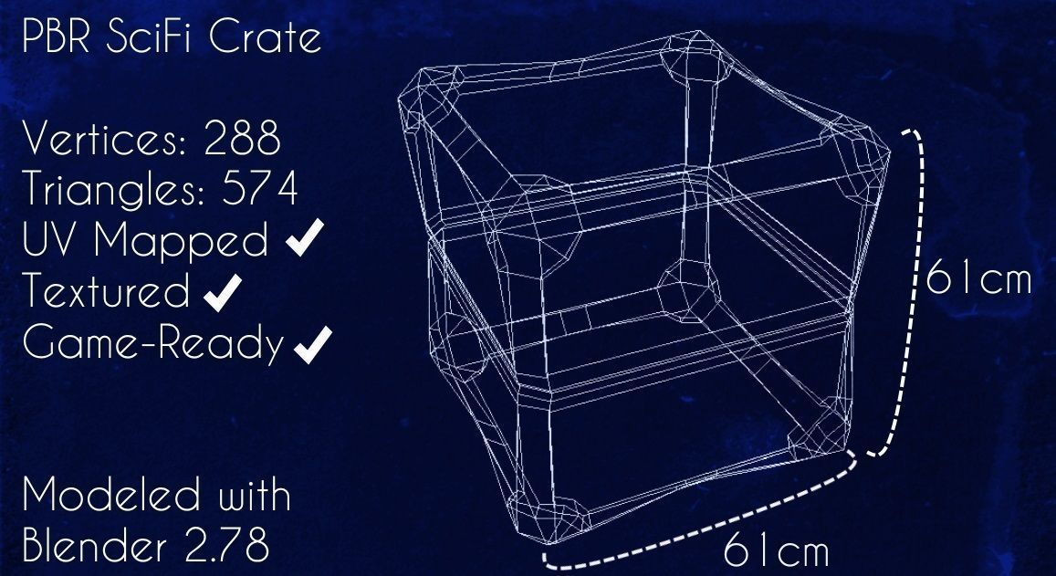 PBR Low-Poly Steampunk Crate  Low-poly 3D model_26