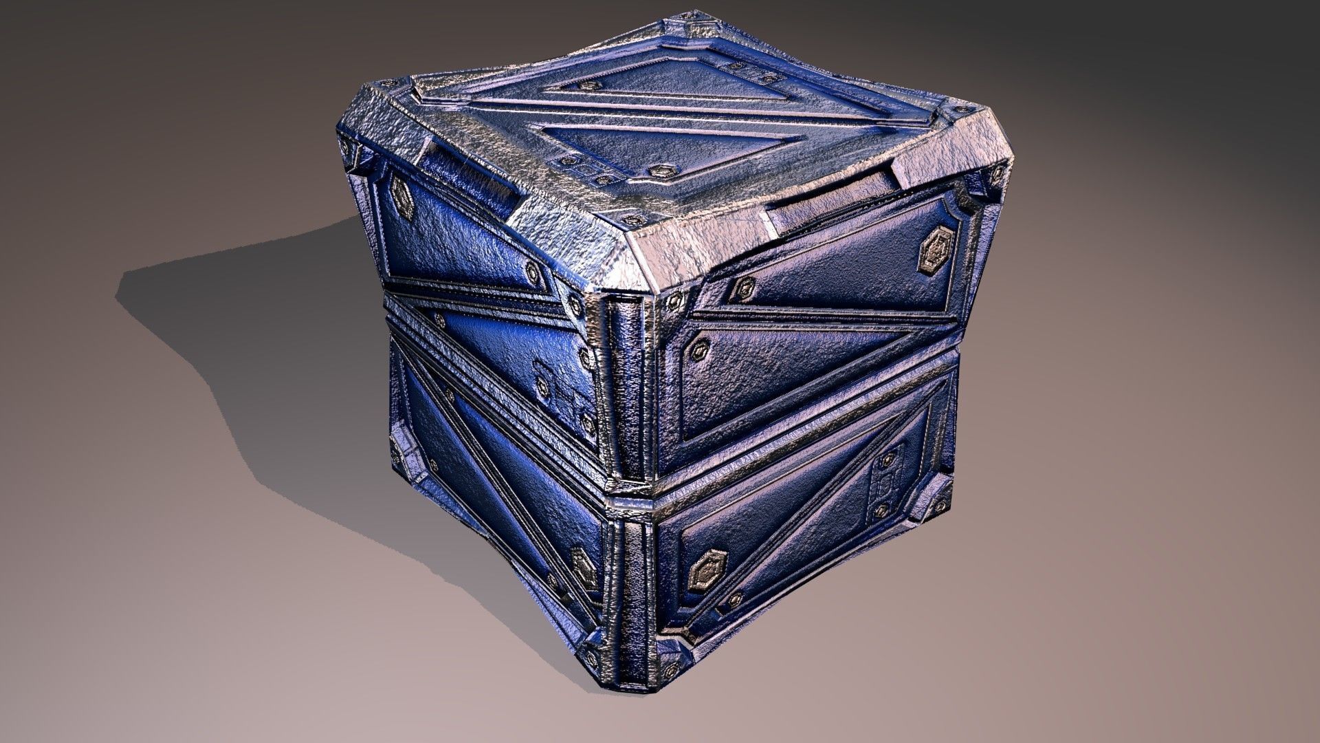 PBR Low-Poly Steampunk Crate  Low-poly 3D model_19