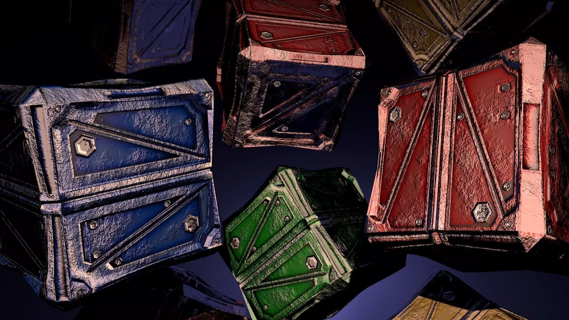 PBR Low-Poly Steampunk Crate  Low-poly 3D model_0