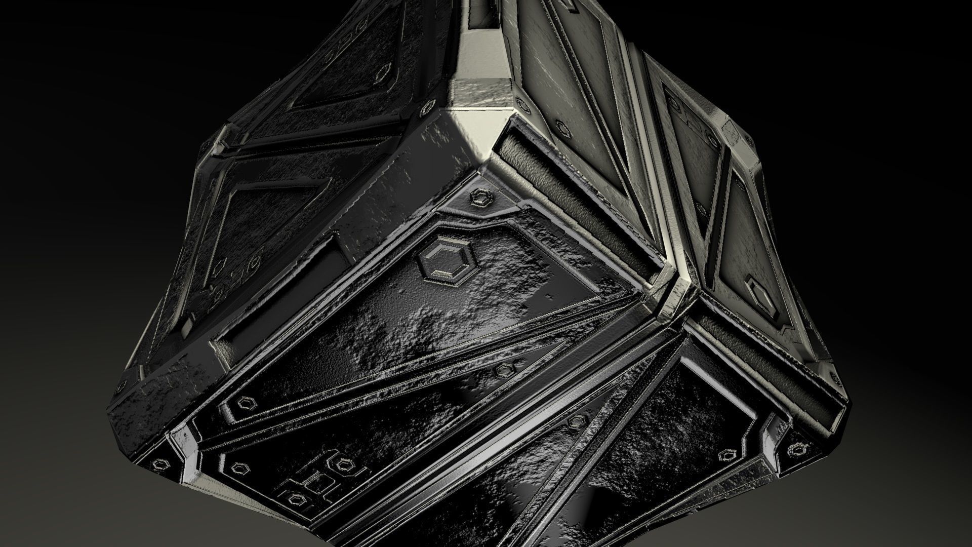 PBR Low-Poly Steampunk Crate  Low-poly 3D model_20