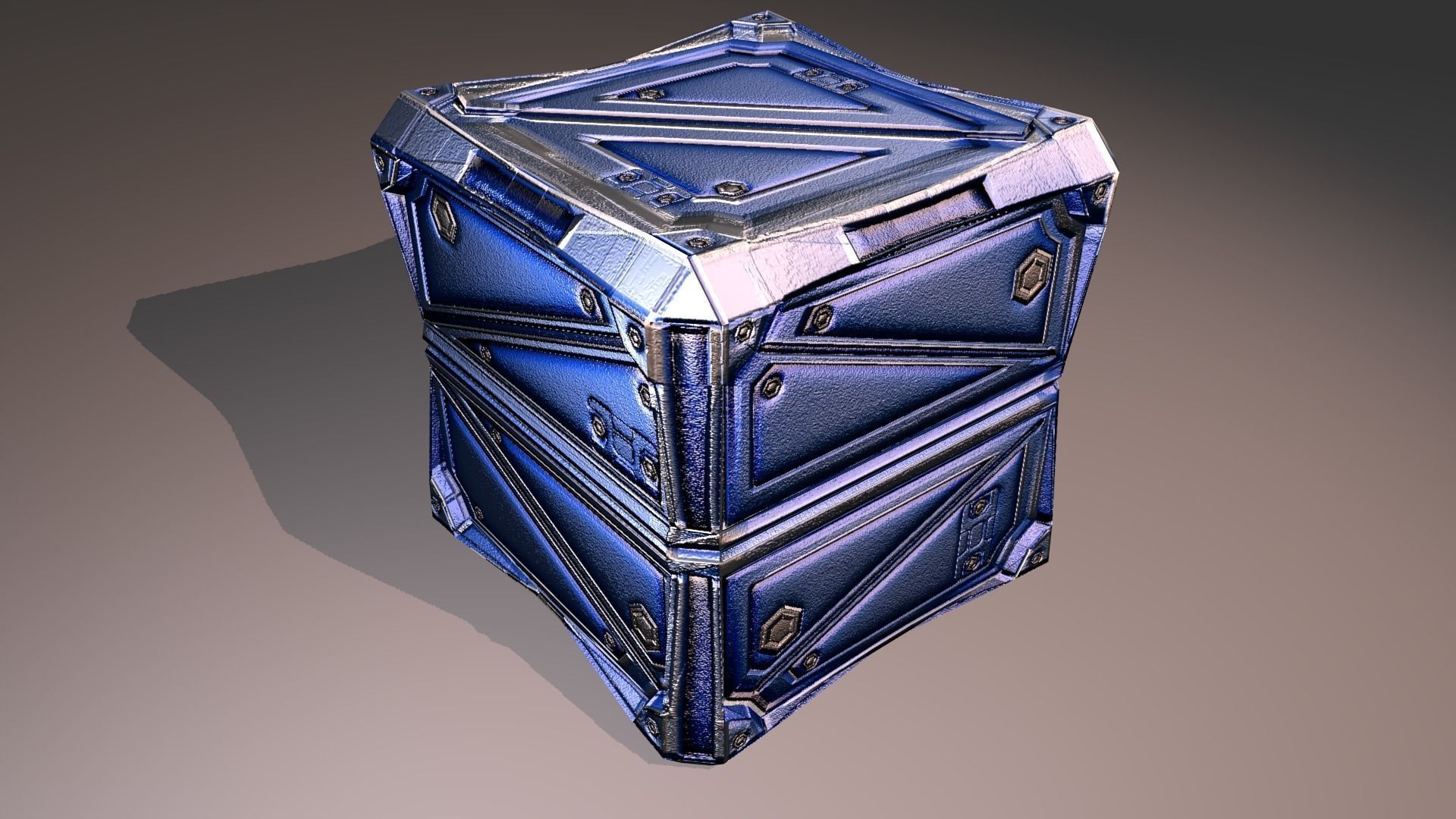 PBR Low-Poly Steampunk Crate  Low-poly 3D model_18