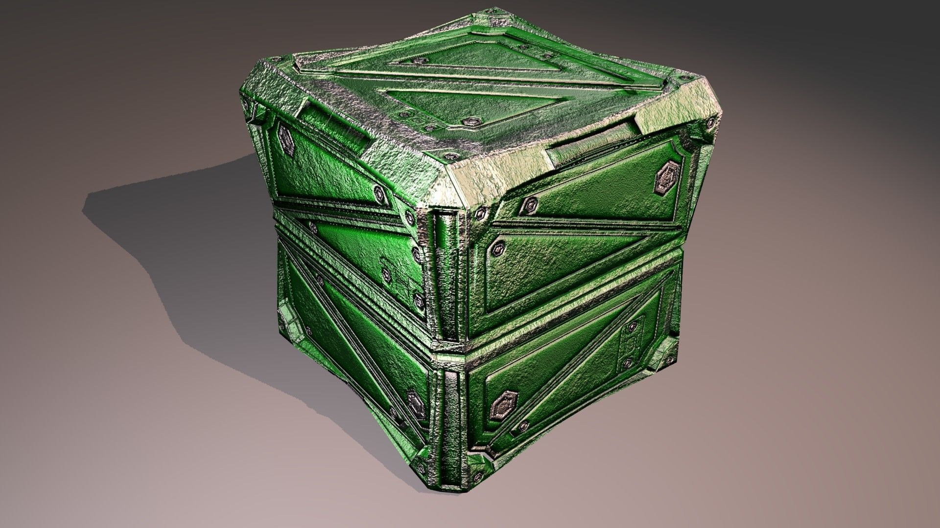 PBR Low-Poly Steampunk Crate  Low-poly 3D model_15
