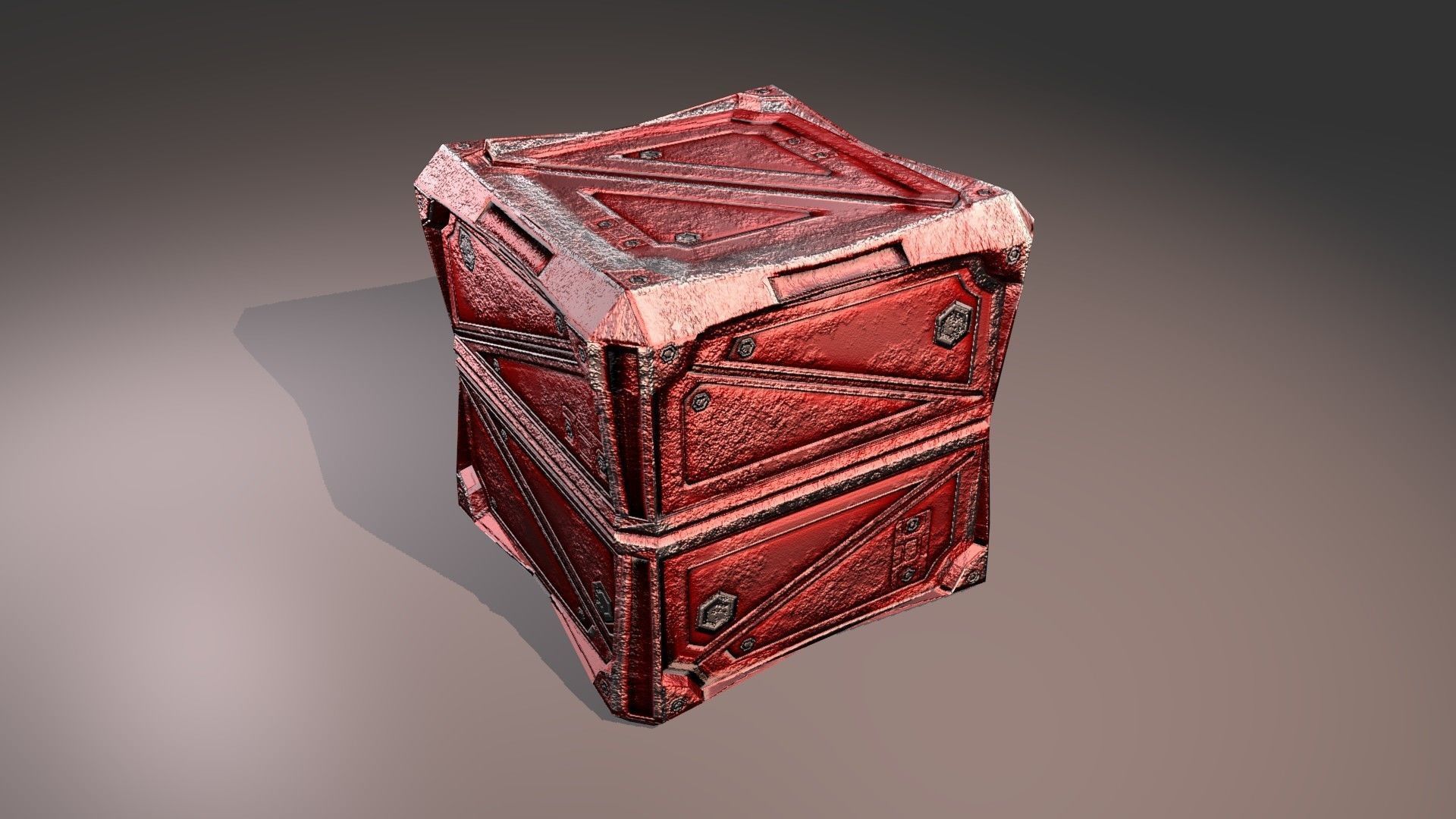 PBR Low-Poly Steampunk Crate  Low-poly 3D model_7
