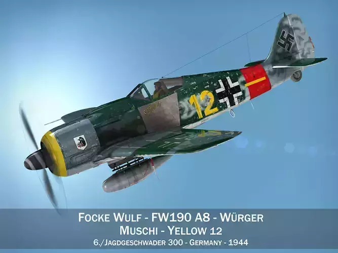 Focke Wulf - FW190 A8 - Yellow 12