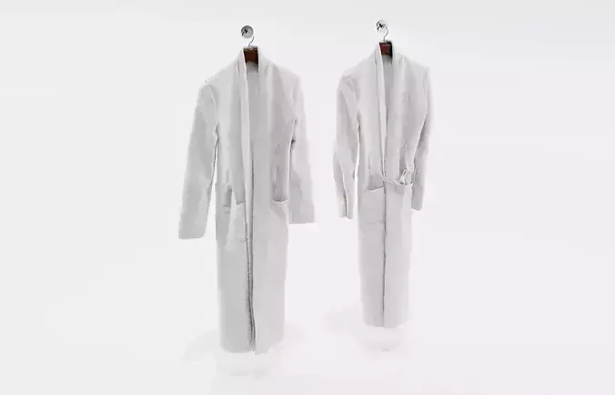 Two white bathrobes