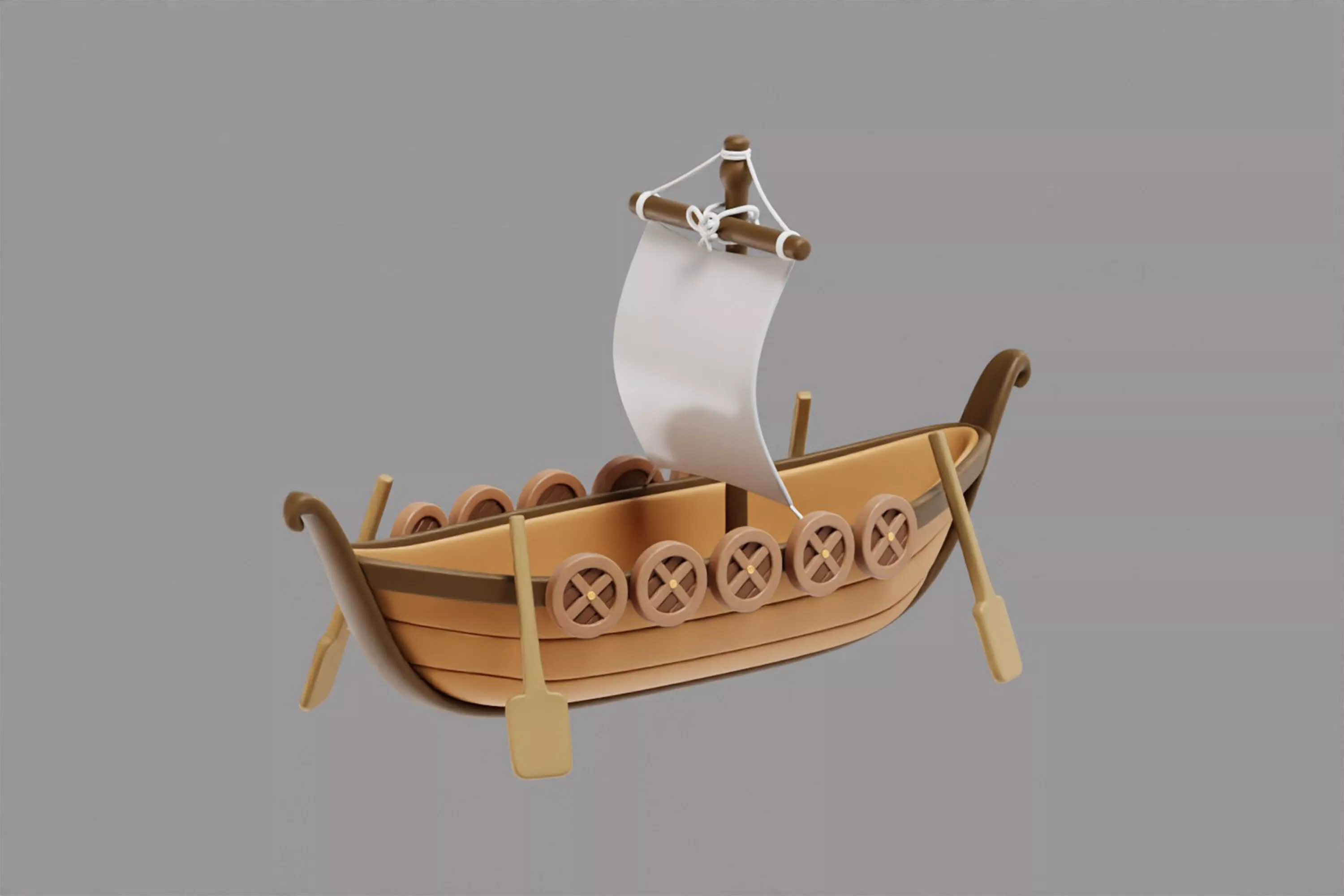 Viking Ship Low-poly 3D model