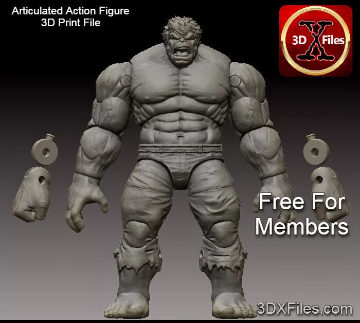 Marvel Legends - Incredible Hulk - Articulated Action Figure 3D print model