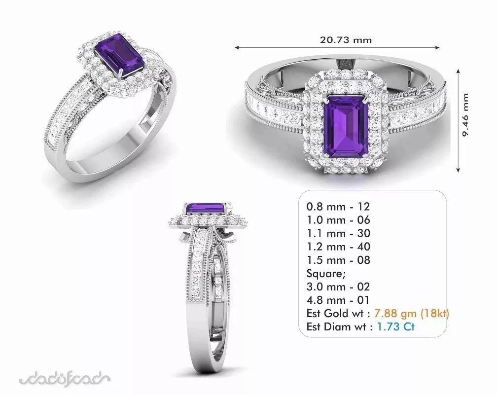 SILVER AND GOLD SOLITAIRE RING 3D print model