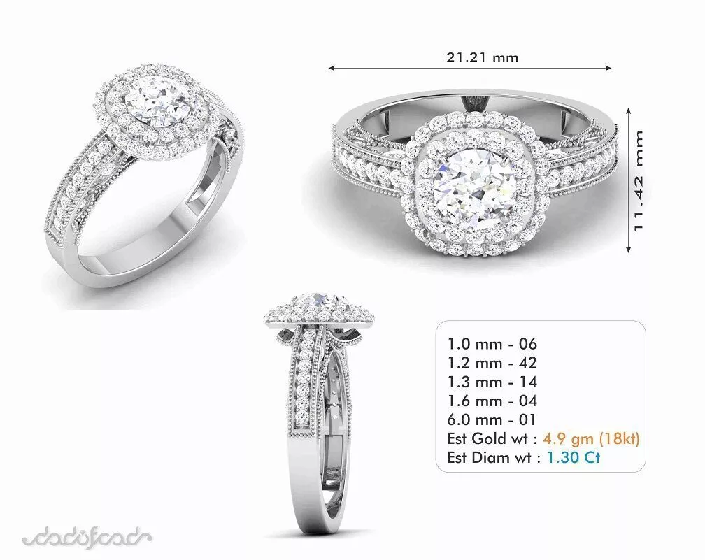 SILVER AND GOLD SOLITAIRE RING 3D print model