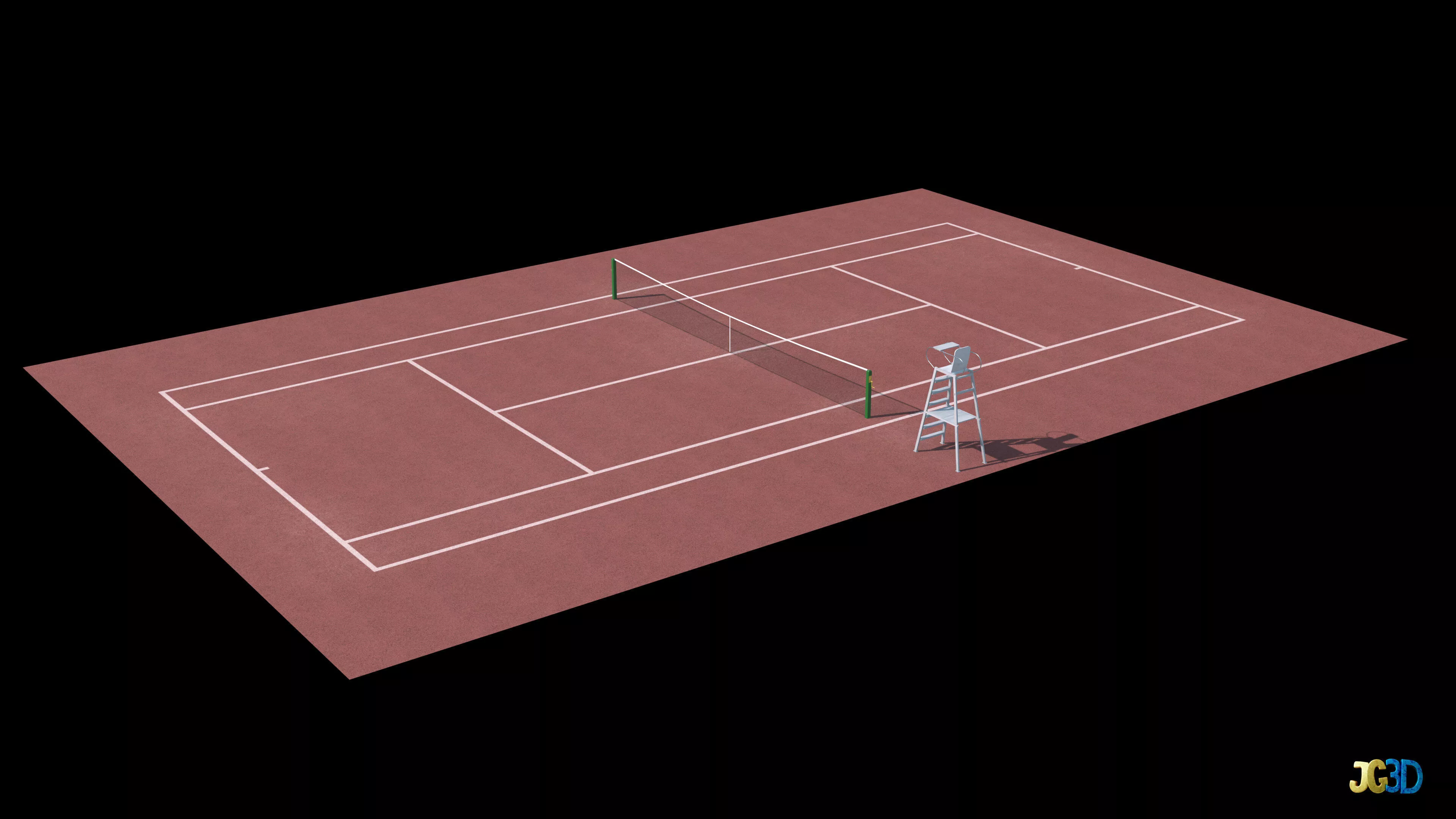 Tennis Hard Surface Court 4K PBR Low-poly 3D model