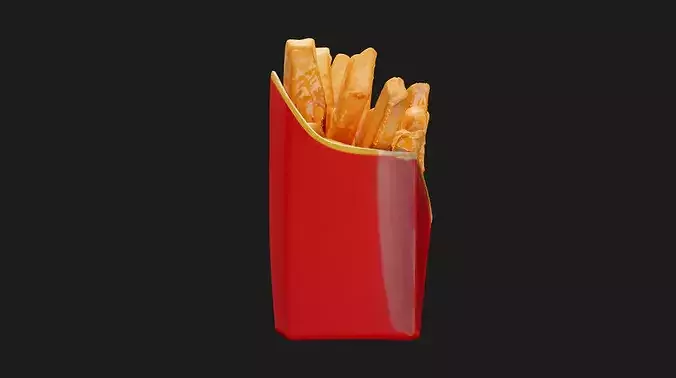 Crispy French Fries 3D model 4