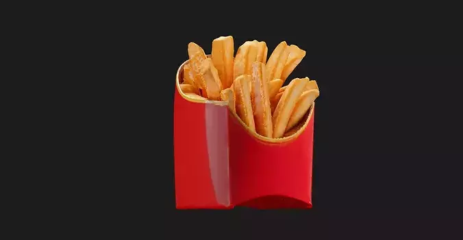 Crispy French Fries 3D model 2