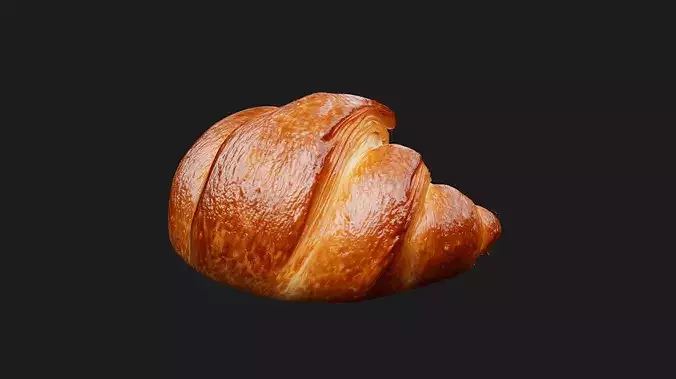 Butter Croissant 3D model 7