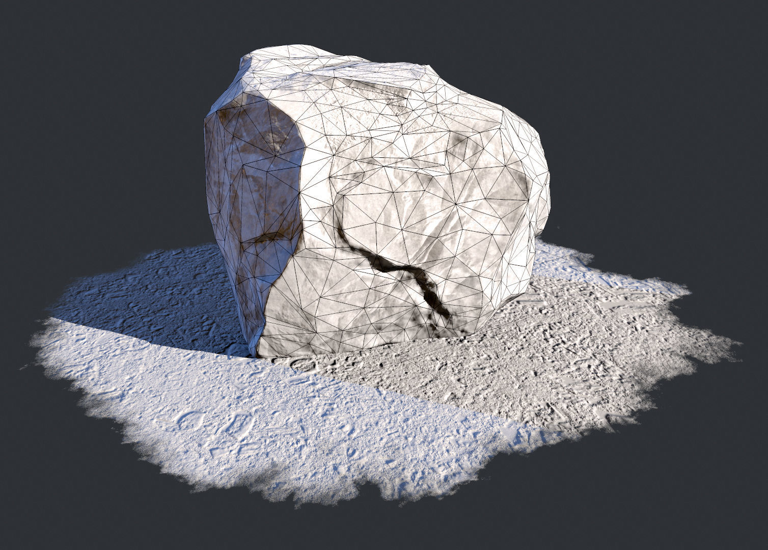 Stone rock Low-poly 3D model_2