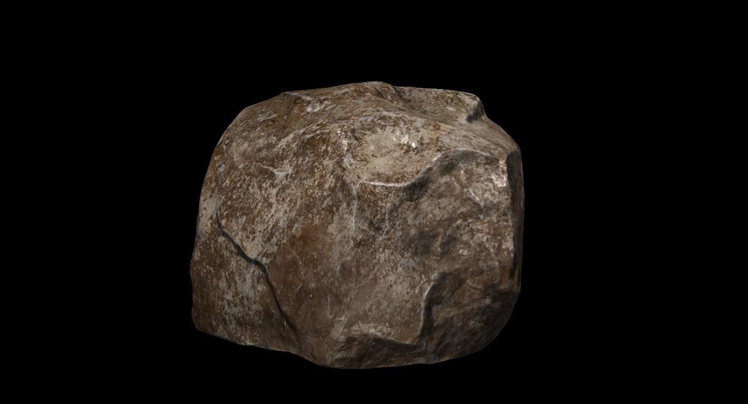 Stone rock Low-poly 3D model_4