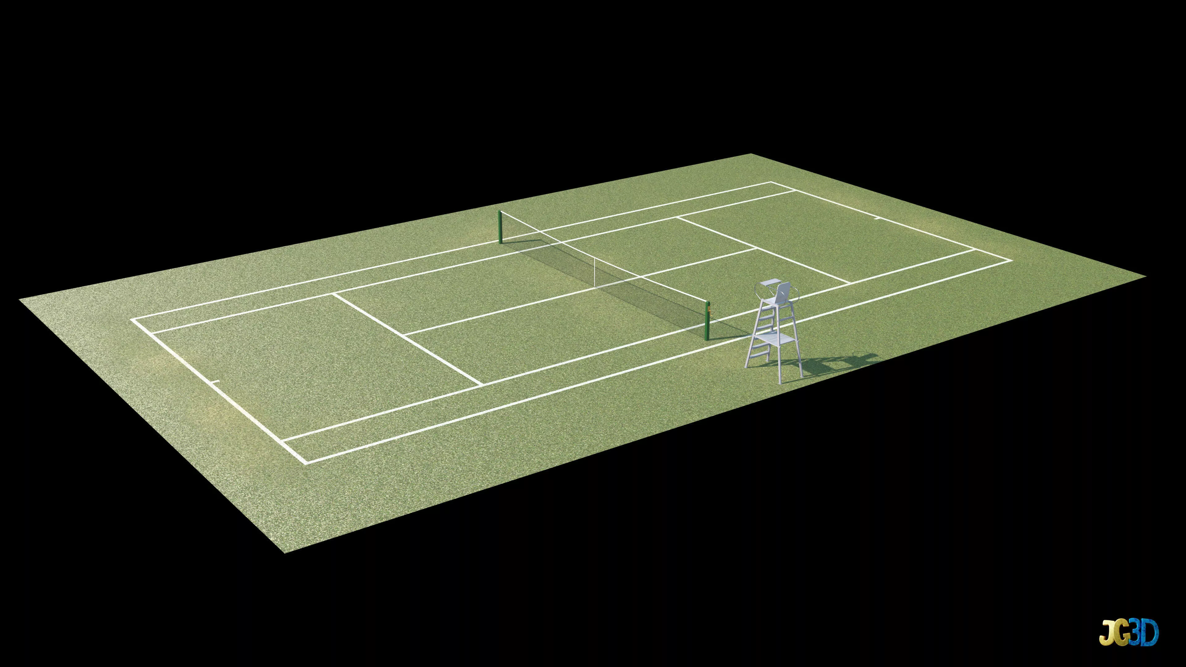 Tennis Grass Court 4K PBR Low-poly 3D model