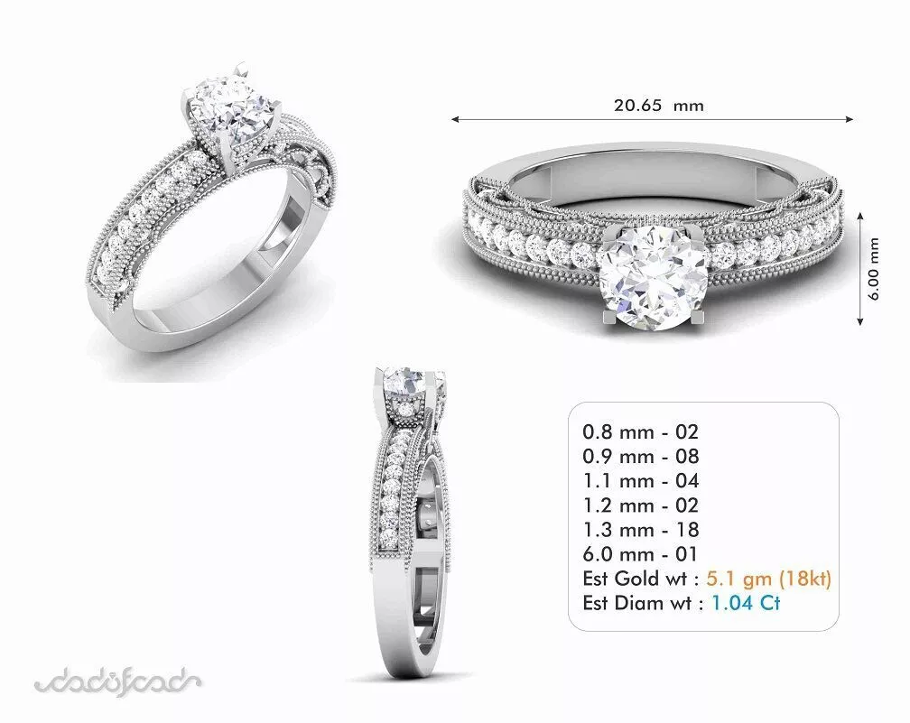 SILVER AND GOLD SOLITAIRE RING 3D print model