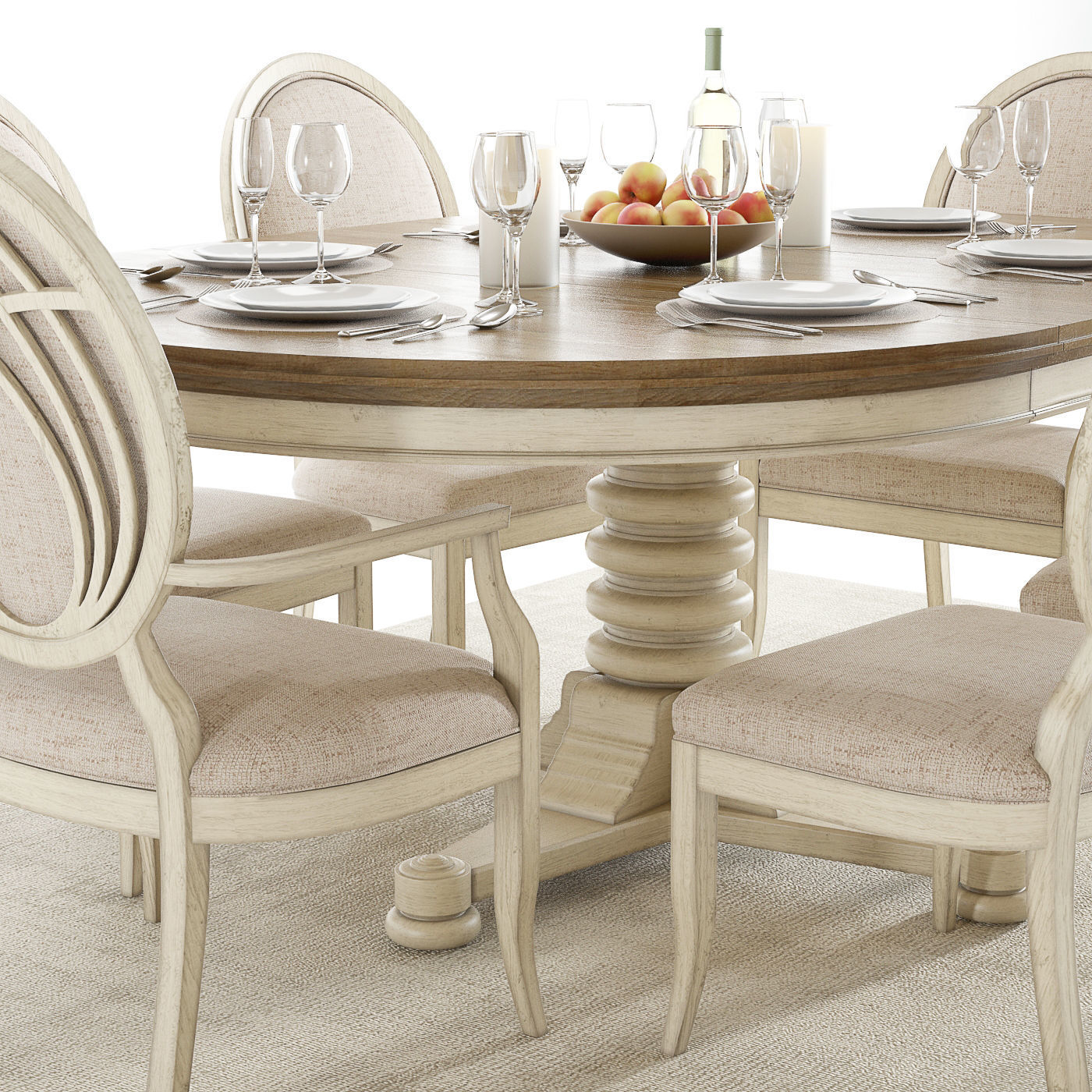 Hooker Sunset Point Dining Set 3D model_3