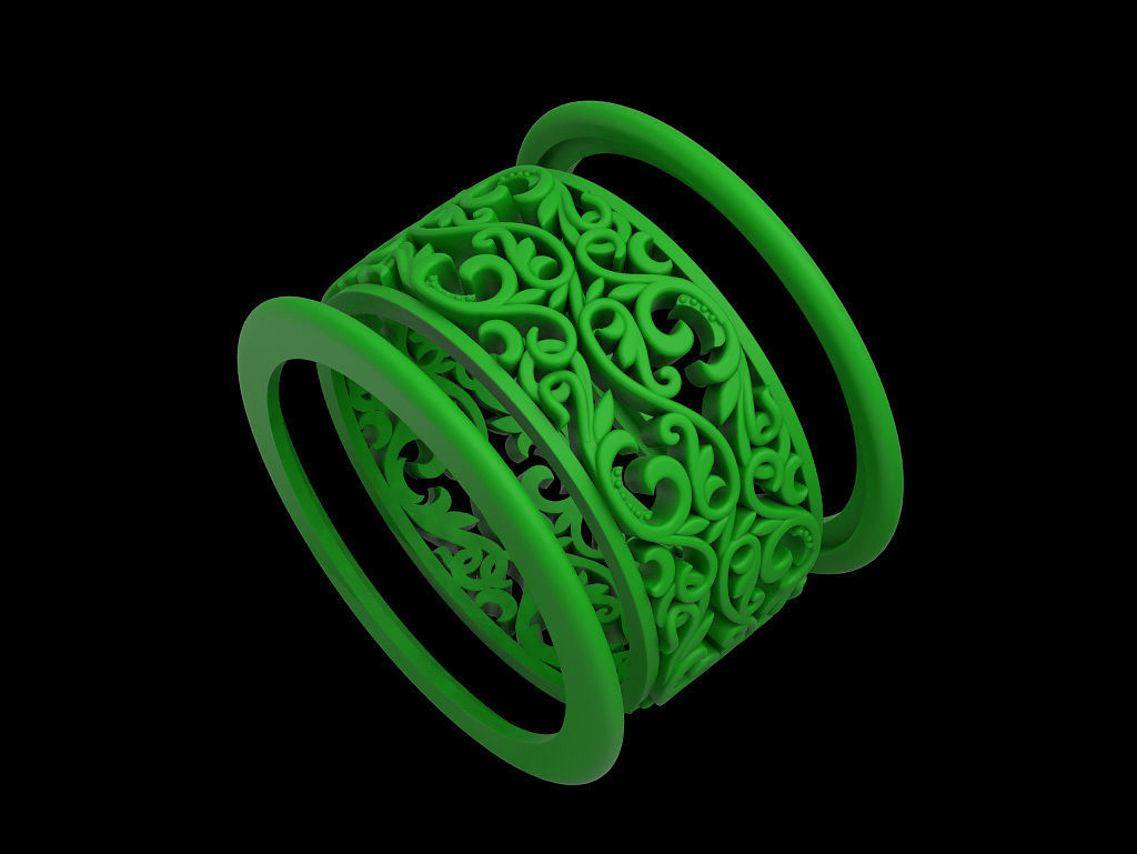 Wedding Ring 3D print model_3