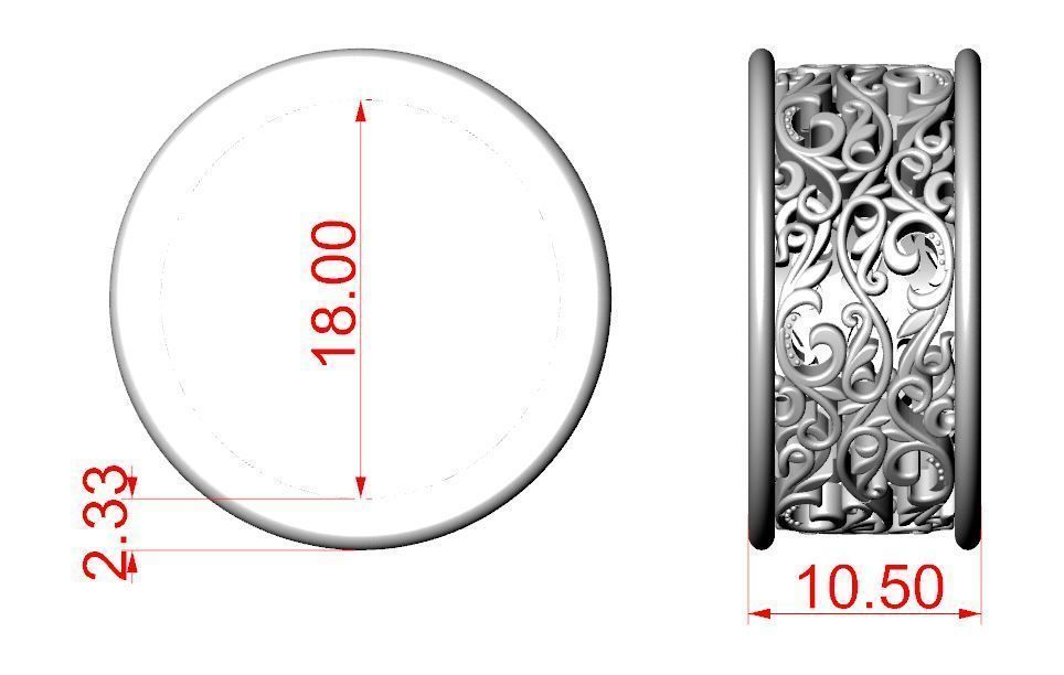 Wedding Ring 3D print model_4