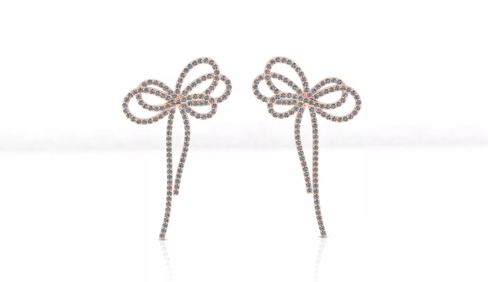 bow tie high jewelry earring 3D print model