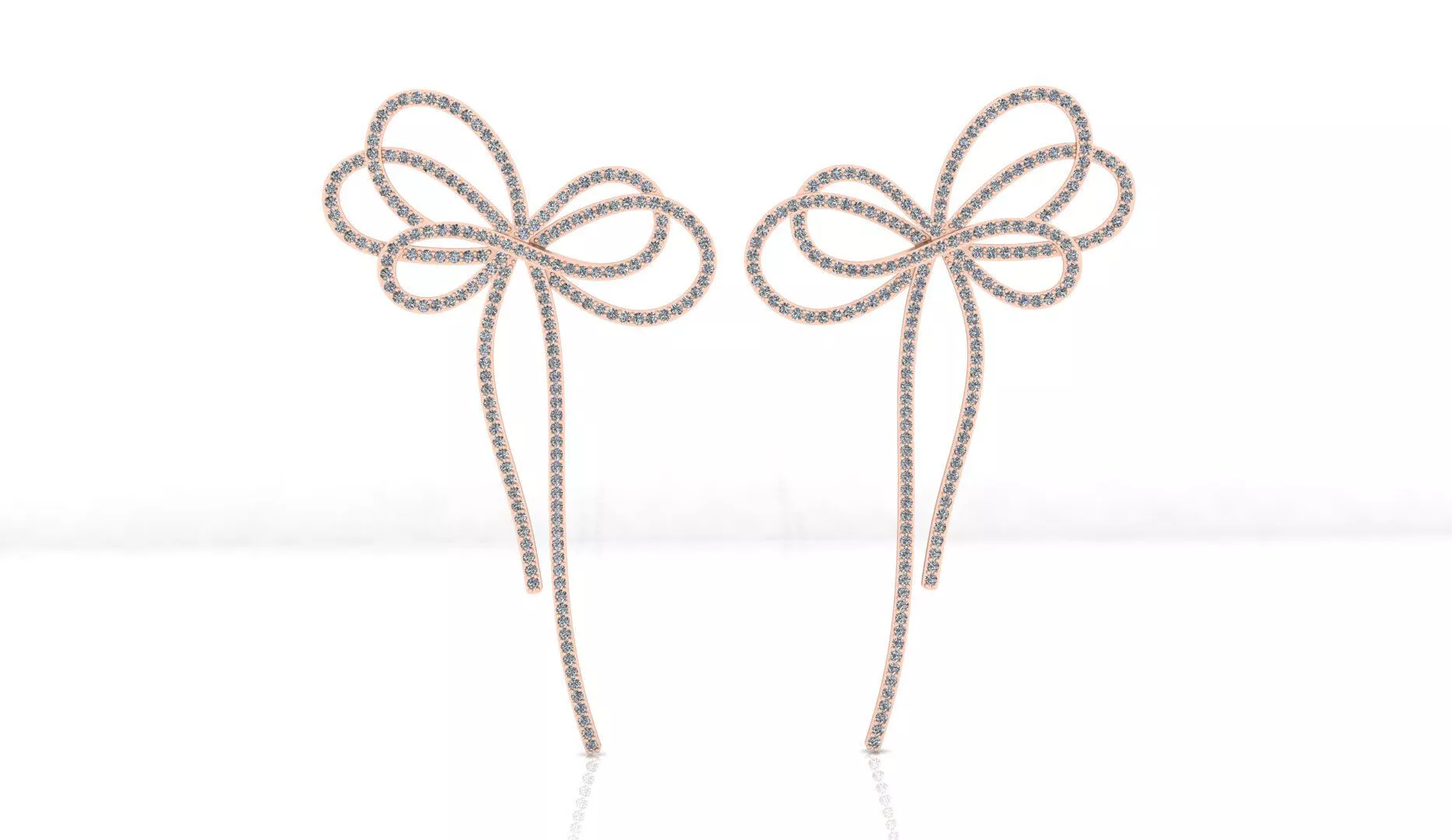 bow tie high jewelry earring 3D print model