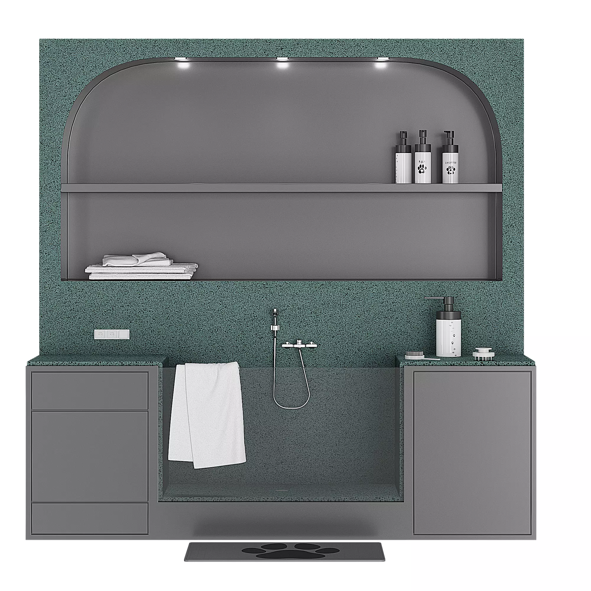 Grooming area Graphite Lagoon 3D model
