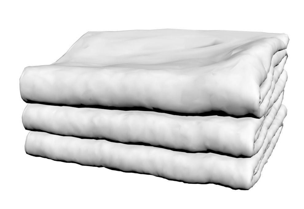 Bundle of small white towels 3D model_2