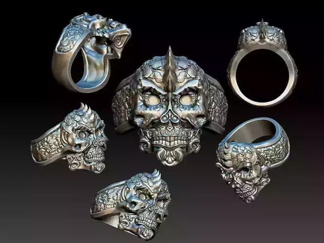 Detailed Skull Ring  3D print model