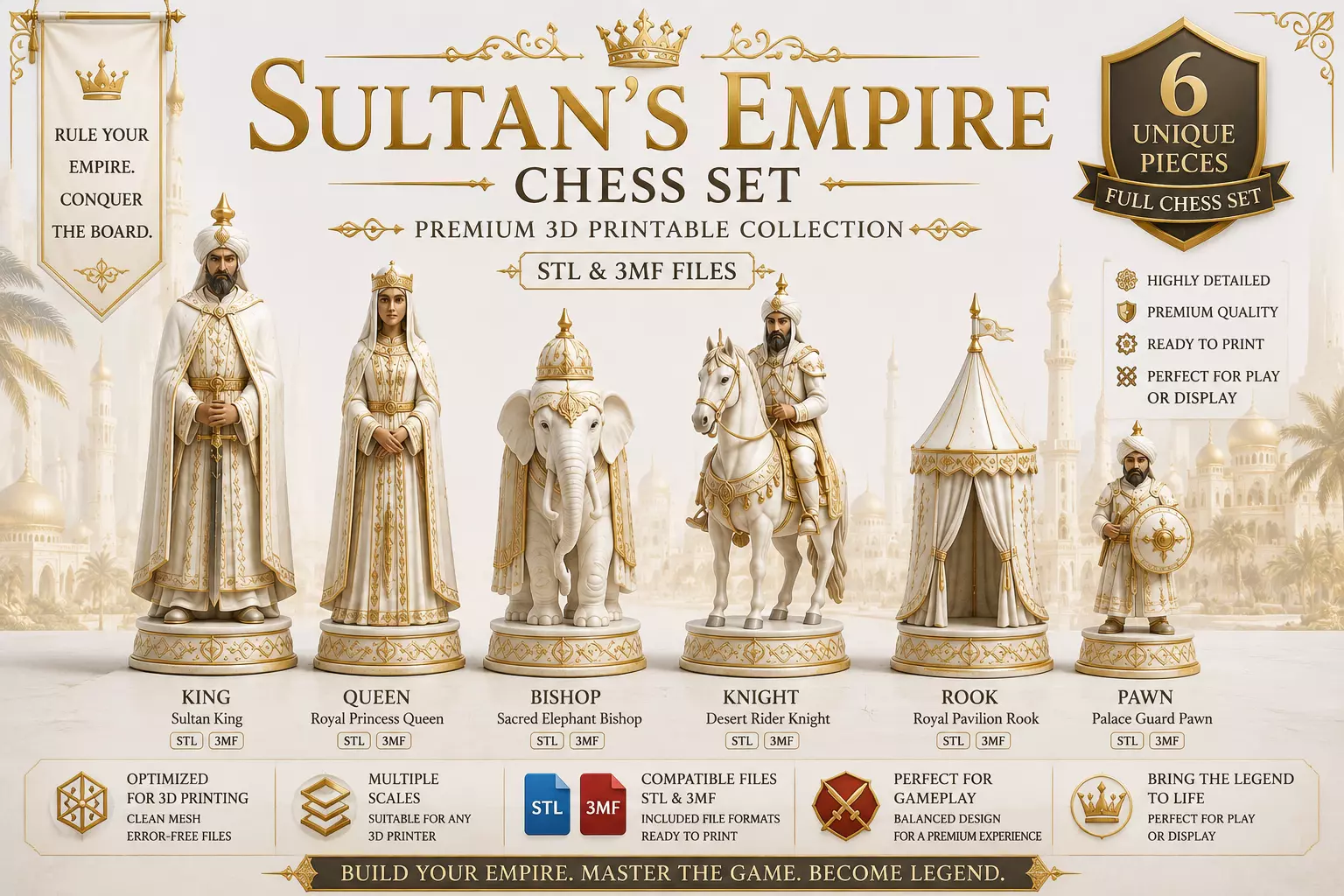 Sultan Empire Chess Set 3D print model