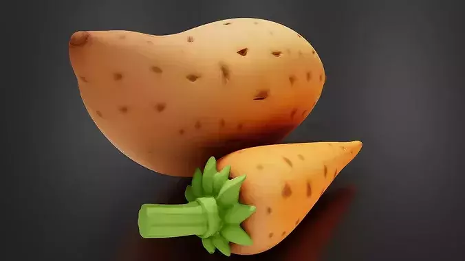 Food Vegetables Sweet Potato 3D print model 5