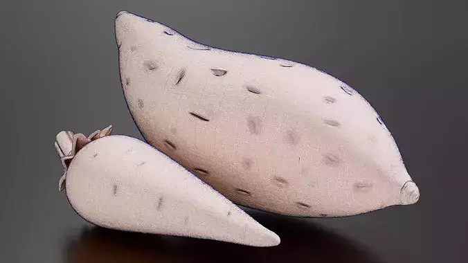 Food Vegetables Sweet Potato 3D print model 7