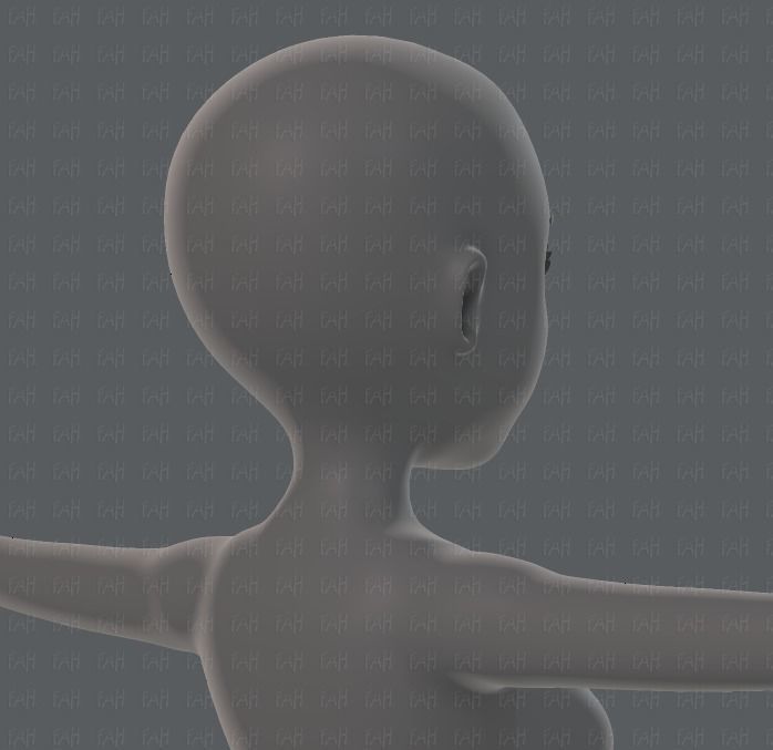 Base mesh woman 01 Low-poly 3D model_21