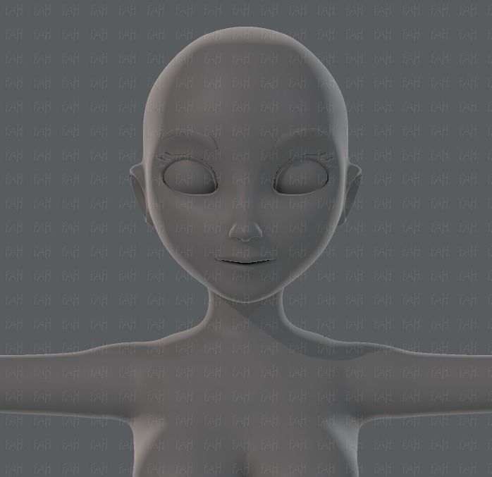 Base mesh woman 01 Low-poly 3D model_18
