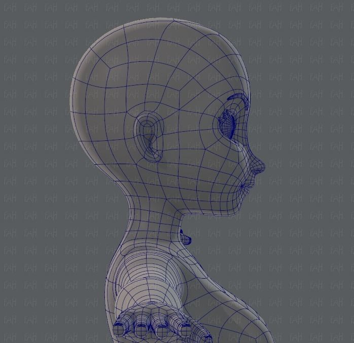 Base mesh woman 01 Low-poly 3D model_28