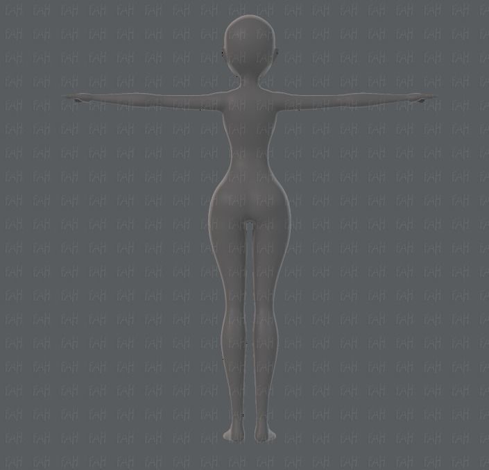 Base mesh woman 01 Low-poly 3D model_6