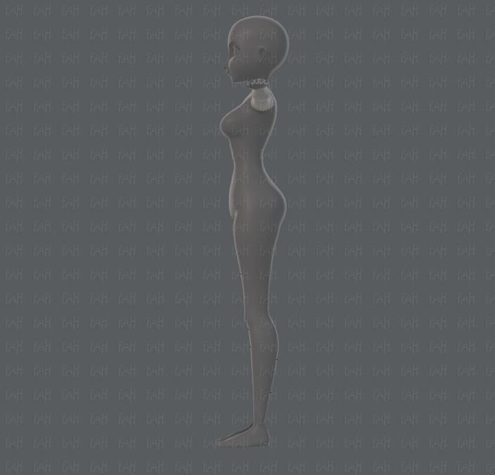 Base mesh woman 01 Low-poly 3D model_8