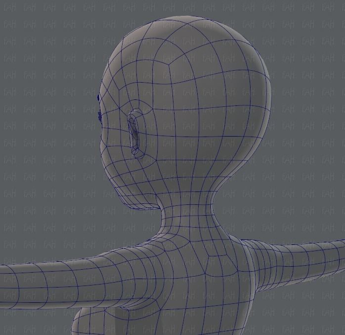 Base mesh woman 01 Low-poly 3D model_31