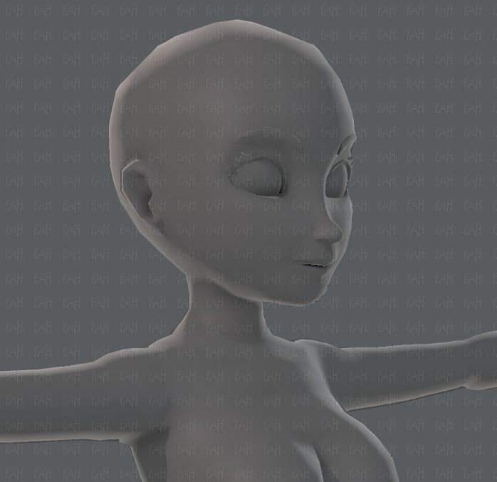 Base mesh woman 01 Low-poly 3D model_36